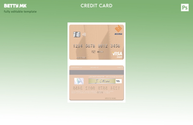 Модерен стил шаблон за виза за дебитна картичка Nigeria Access Bank Plc