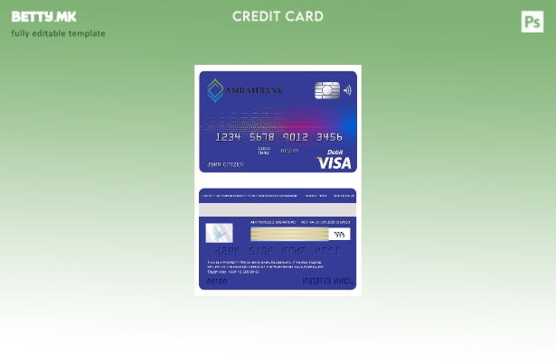 Модерен стил шаблон за виза картичка Азербејџан Amrahbank