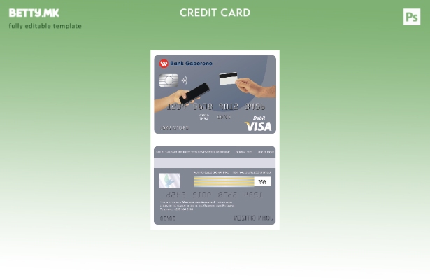 Модерен стил шаблон за виза картичка Боцвана банка Габороне