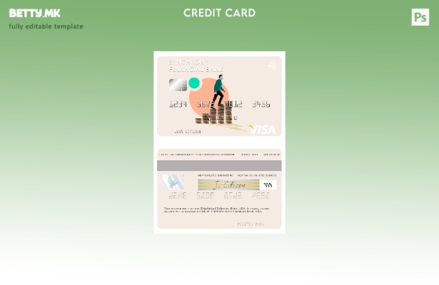 Модерен стил шаблон за виза картичка за финансиска банка на САД Synchrony