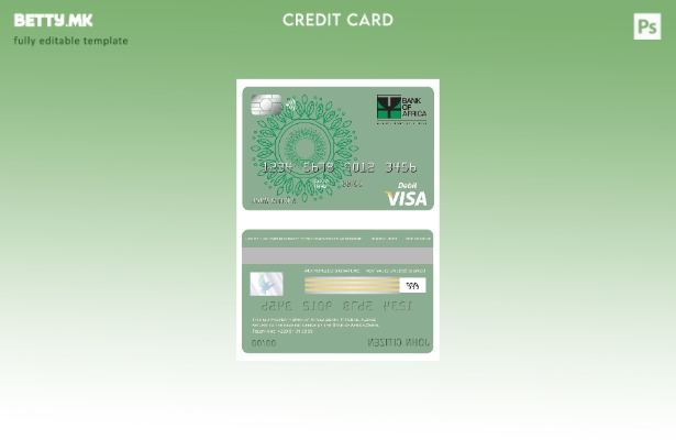 Модерен стил шаблон за виза картичка на Бенинската банка на Африка