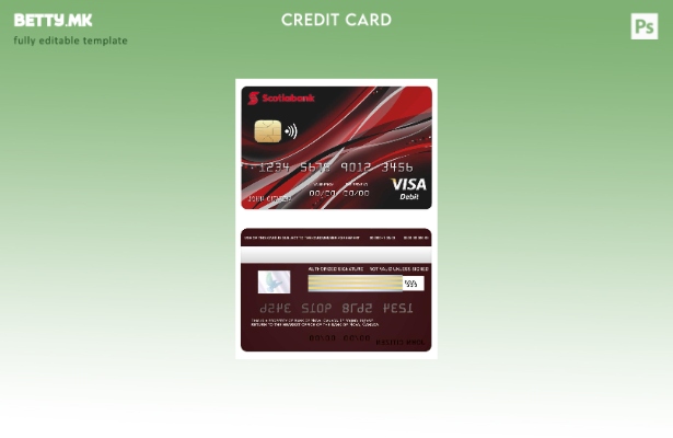 Модерен стил шаблон за виза картичка на Канада Нова банка