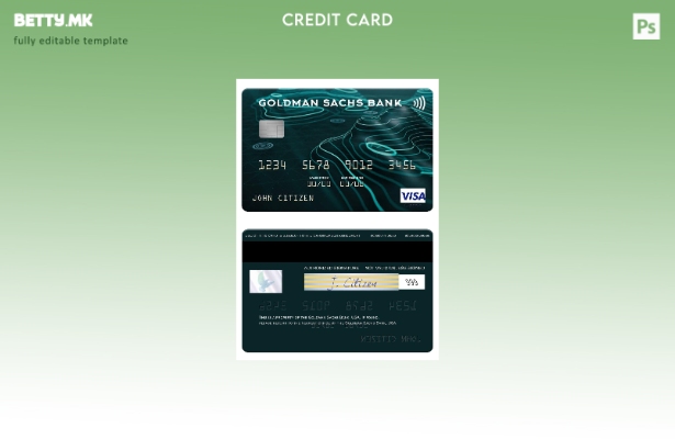 Модерен стил шаблон за виза картичка на банката Голдман Сакс на САД