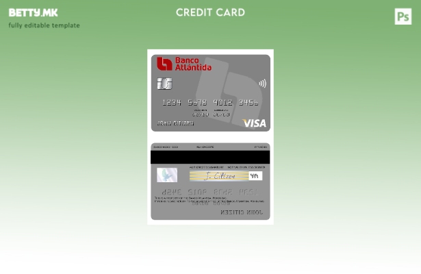 Модерен стил шаблон за виза картичка Honduras Banco Atlantida