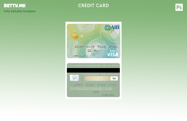 Модерен стил шаблон за дебитна виза за Авганистан Меѓународна банка