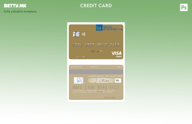 Модерен стил шаблон за дебитна картичка за виза во Парагвај Банко Амабај
