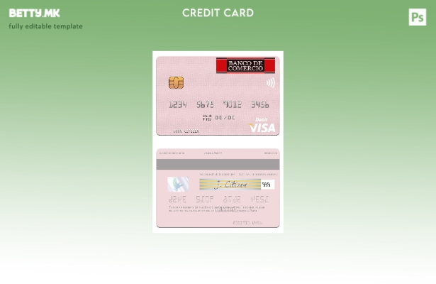 Модерен стил шаблон за дебитна картичка за виза во Перу Banco de Comercio