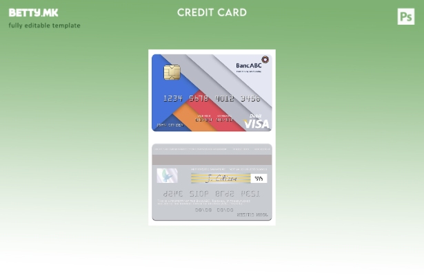 Модерен стил шаблон за дебитна картичка за виза на Танзанија BancABC
