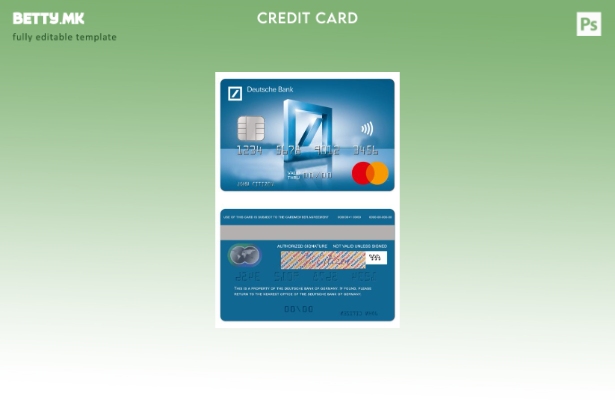 Модерен стил шаблон за дебитна мастер карта на Германија Deutsche Bank