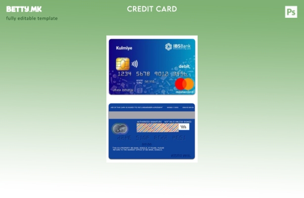 Модерен стил шаблон за дебитна мастер картичка сомалија IBS Bank Kulmiye