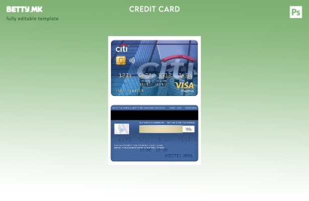 Модерен стил шаблон за електронска картичка за виза на Перу Ситибанк