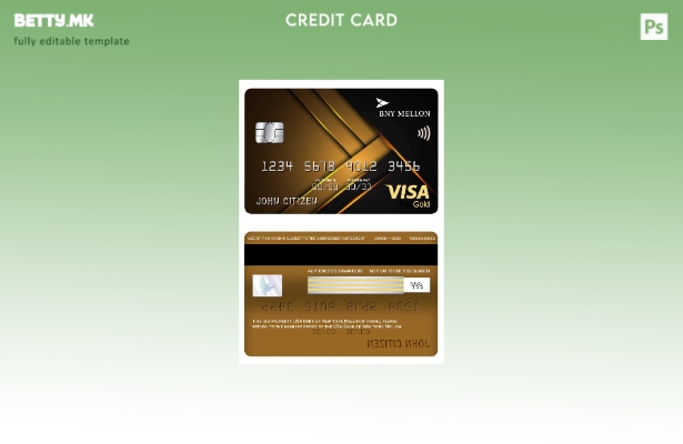 Модерен стил шаблон за златна картичка за виза на американската банка на Њујорк