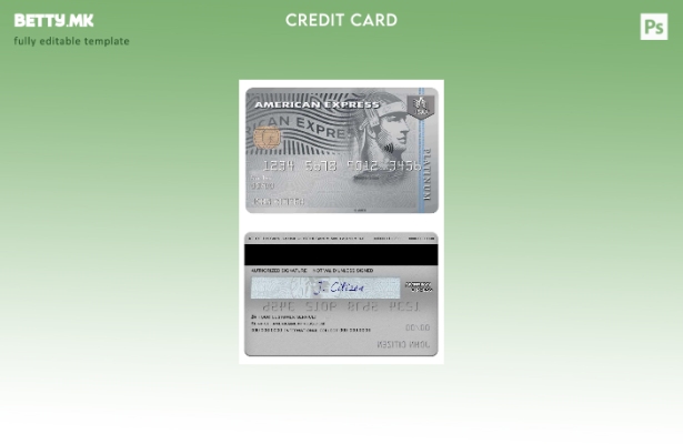 Модерен стил шаблон за картичка Amex за банка на САД во САД