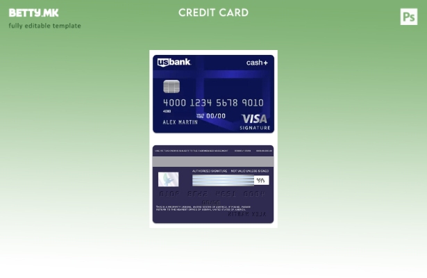 Модерен стил шаблон за картички за потпис на виза банка на САД