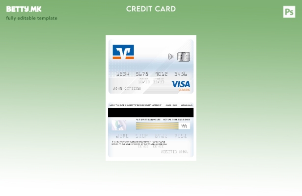 Модерен стил шаблон за класична картичка за виза Германија Volksbank