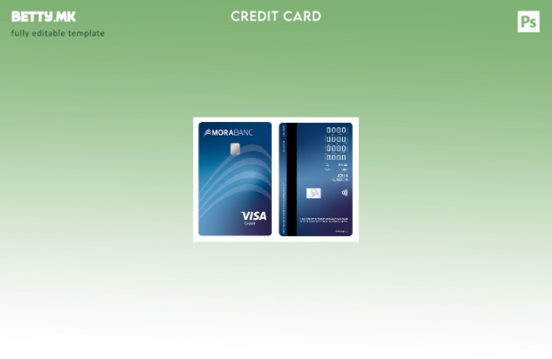 Модерен стил шаблон за кредитна картичка за виза Андора Мокабанк