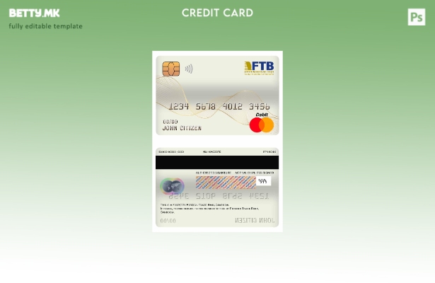 Модерен стил шаблон за мастер дебитна картичка на банка за надворешна трговија н