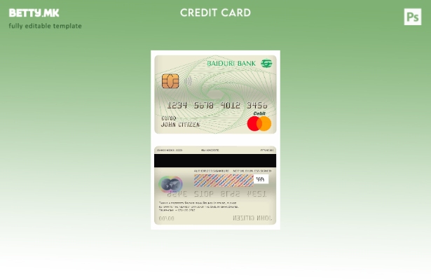 Модерен стил шаблон за мастер дебитна картичка на банката Брунеи Бајдури