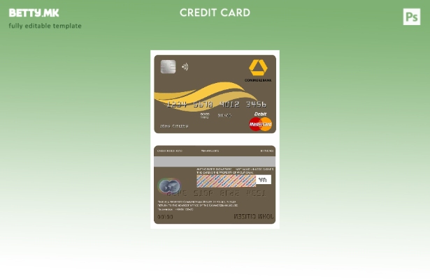 Модерен стил шаблон за мастер картички на Белизе Комерцбанк