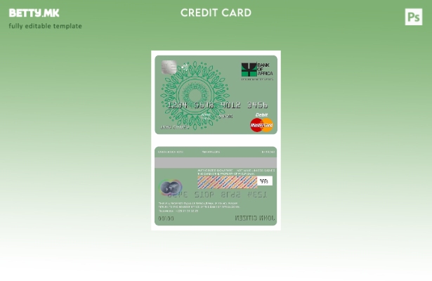 Модерен стил шаблон за мастер картички на Бенин Банка на Африка