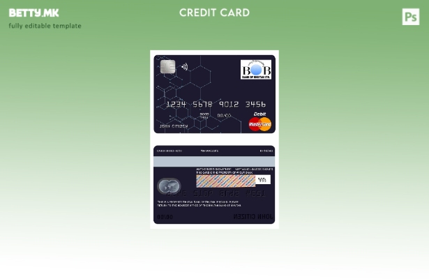 Модерен стил шаблон за мастер картички на Бутанската банка на Бутан