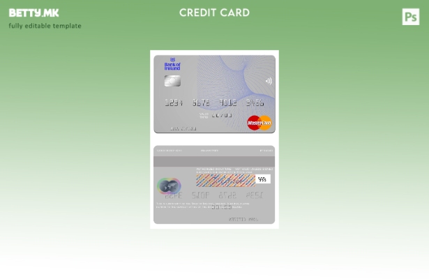 Модерен стил шаблон за мастер картички на Ирска Банка на Ирска