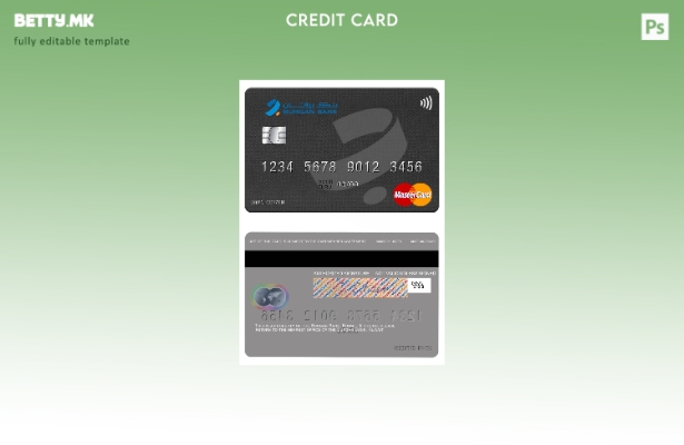 Модерен стил шаблон за мастер картички на Кувајт Бурган банка
