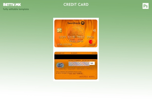 Модерен стил шаблон за мастер картички на Латвија Swedbank