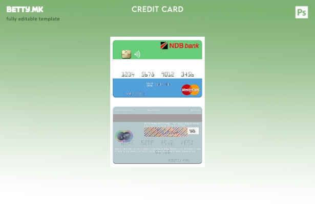 Модерен стил шаблон за мастер картички на Националната банка за развој на Сиера