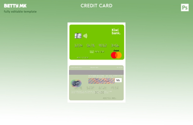 Модерен стил шаблон за мастер картички на Нов Зеланд Kiwibank