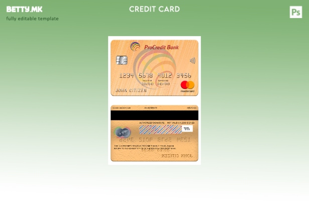 Модерен стил шаблон за мастер картички на ПроКредит Банка Молдавија