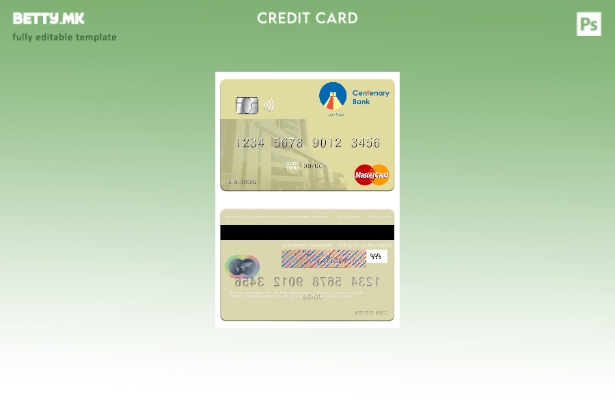 Модерен стил шаблон за мастер картички на Уганда Centenary Bank