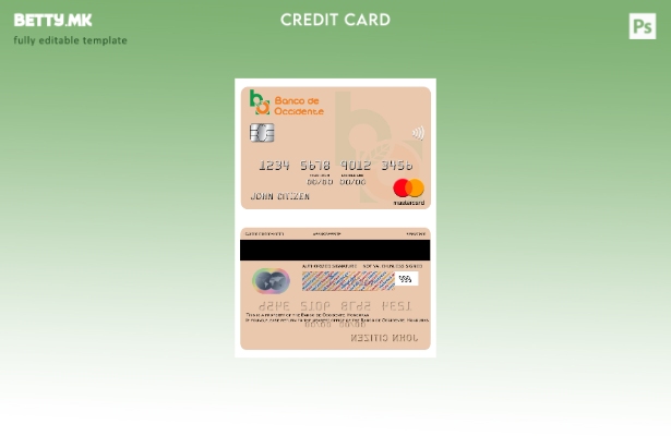 Модерен стил шаблон за мастер картички на Хондурас Banco de Occidente