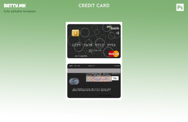 Модерен стил шаблон за мастер картички на Чешката Ер Банка