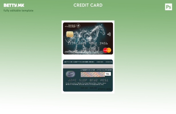 Модерен стил шаблон за мастер картички на банката Буркина Фасо Атлантик