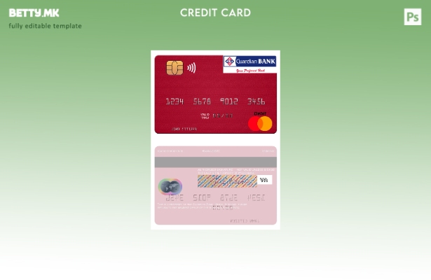 Модерен стил шаблон за мастер картички на банката Гардијан на Кенија