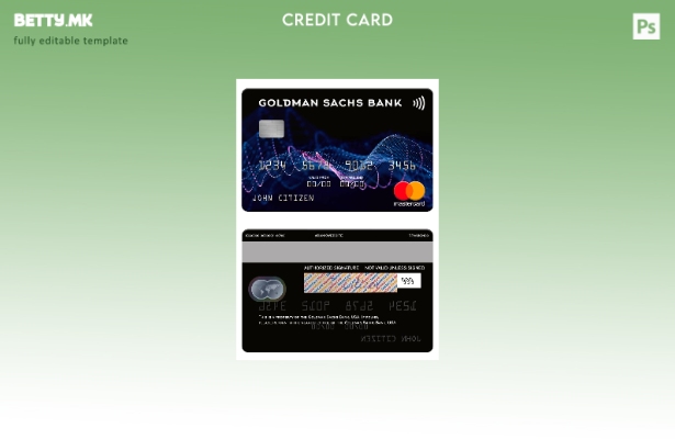 Модерен стил шаблон за мастер картички на банката Голдман Сакс на САД