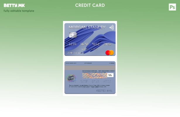 Модерен стил шаблон за мастер картички на банката Морган Стенли на САД