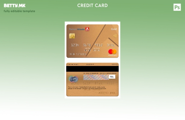 Модерен стил шаблон за мастер картички на банката Panama Banco Aliado