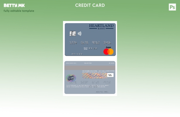 Модерен стил шаблон за мастер картички на новозеландската банка Хартленд