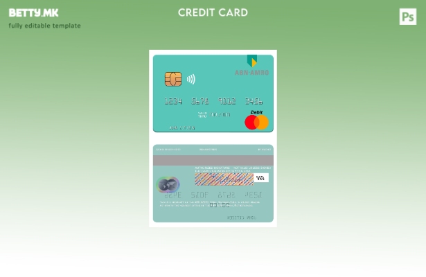 Модерен стил шаблон за мастер картички на холандската ABN AMRO Bank