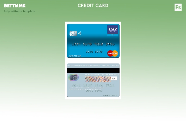 Модерен стил шаблон за мастер картички на Fiji BRED Bank