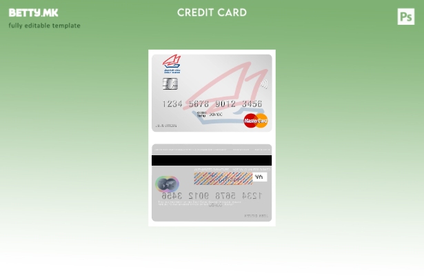Модерен стил шаблон за мастер картички на Kuwait Gulf Bank