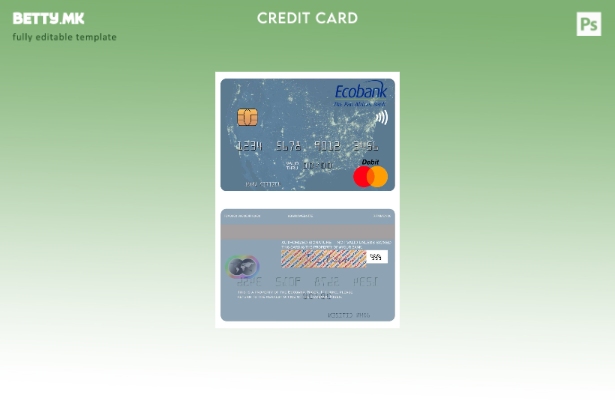 Модерен стил шаблон за мастер картички на Niger Ecobank