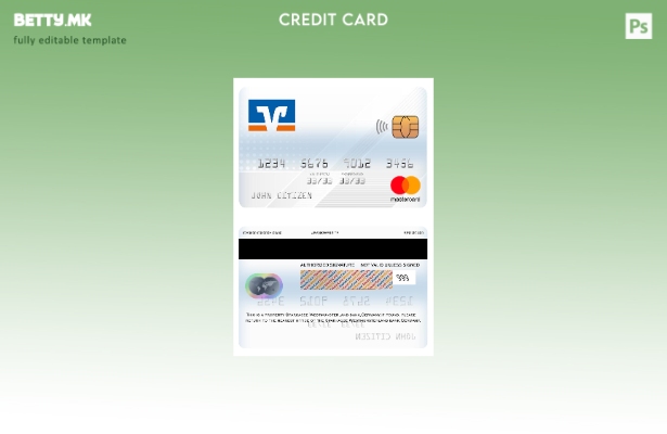 Модерен стил шаблон за мастеркарти на Германија Volksbank