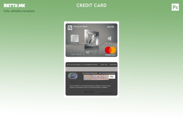Модерен стил шаблон за платина мастер картички на Германија Дојче банка