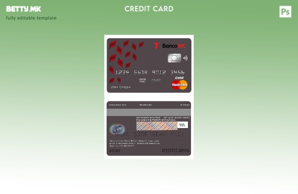 Модерен стил Angola Banco BIC банка мастеркард дебитна картичка шаблон