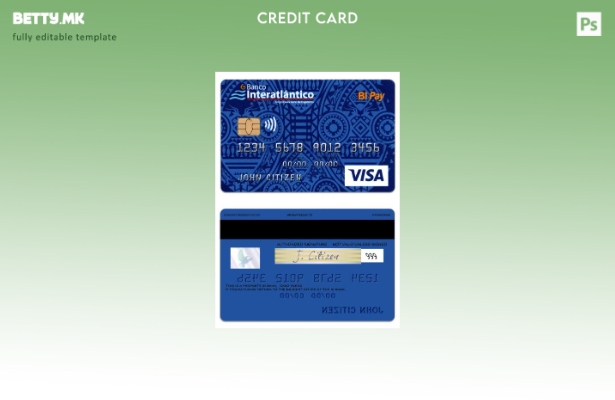 Модерен стил Cabo Verde Banco Interatlantico bank BI Pay шаблон за виза картичка