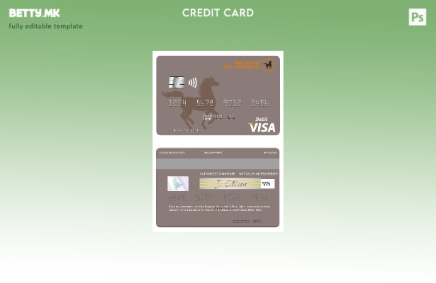 Модерен стил Mali Banque Atlantique Mali шаблон за виза дебитна картичка