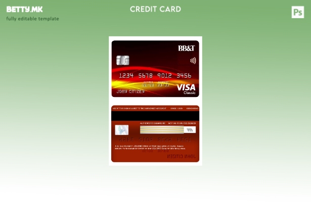Модерен стил USA BB&T Corp. Шаблон за класична картичка за банкарска виза